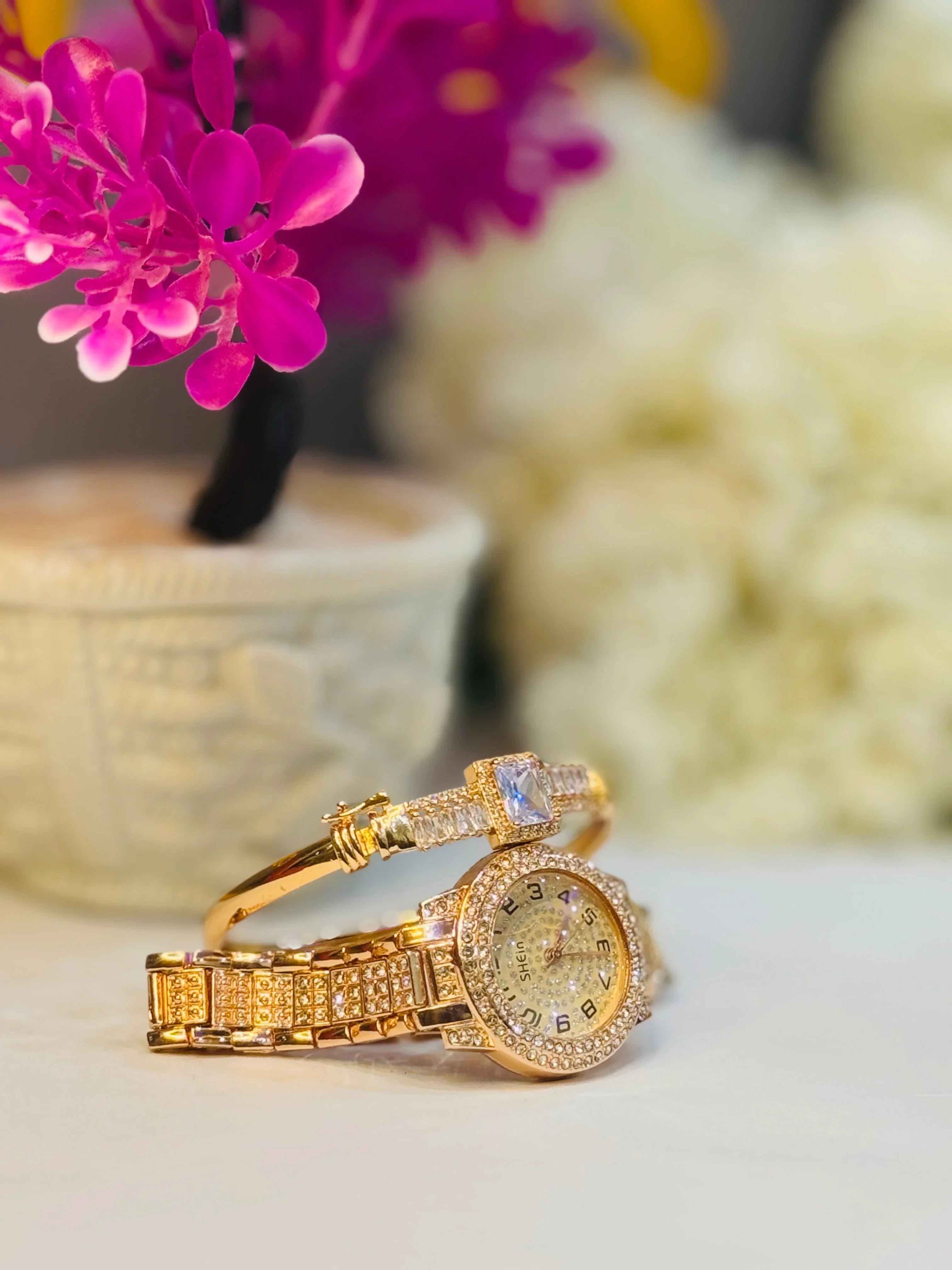 Girl Stone Watch & Bangles