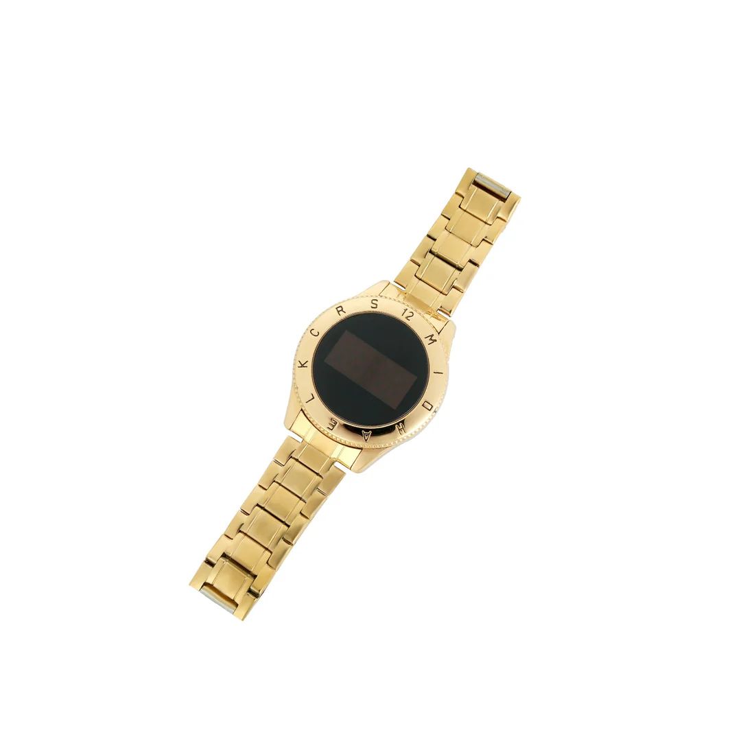 Digital Watch With Gold Chain