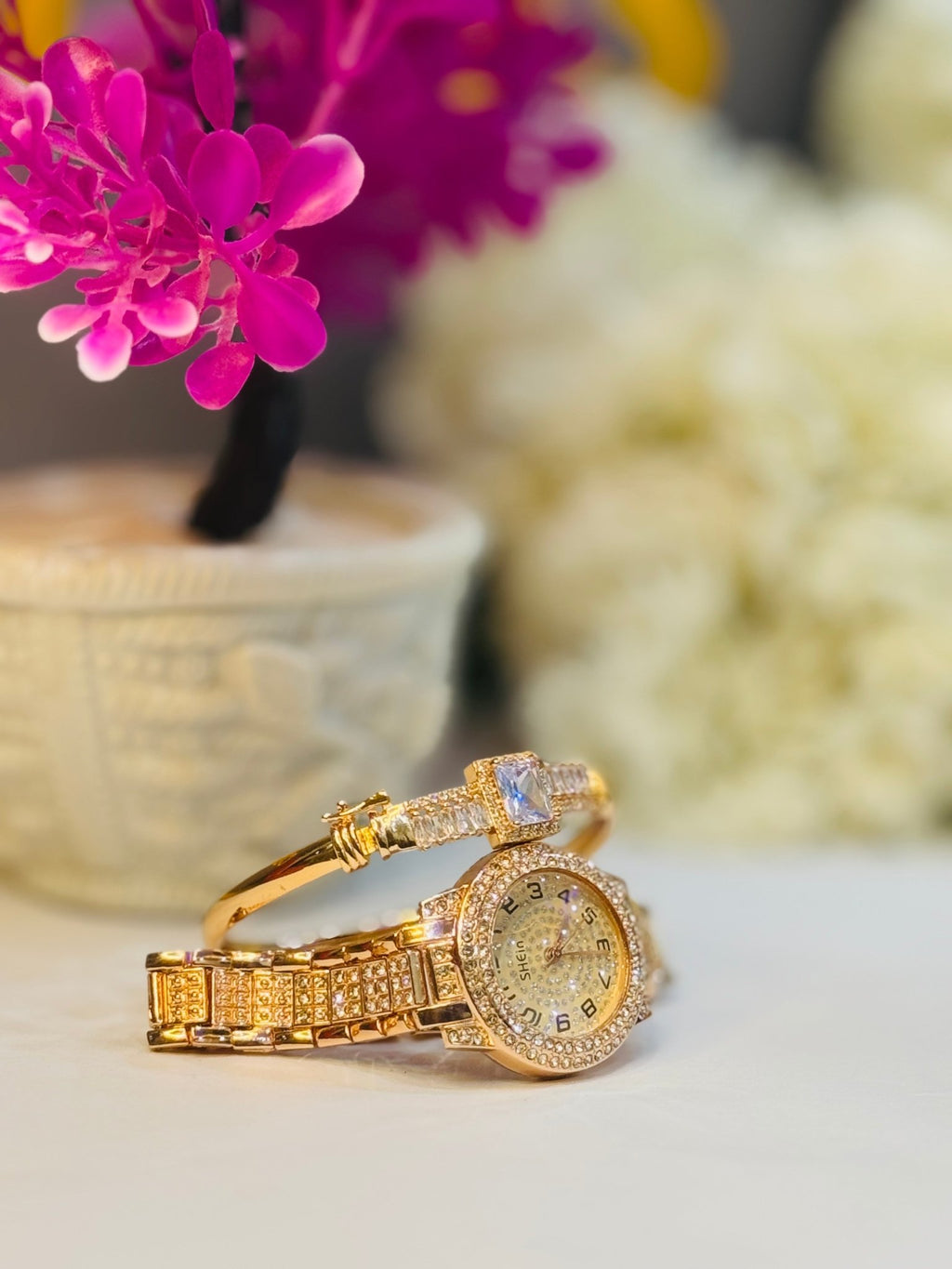 Girl Stone Watch & Bangles