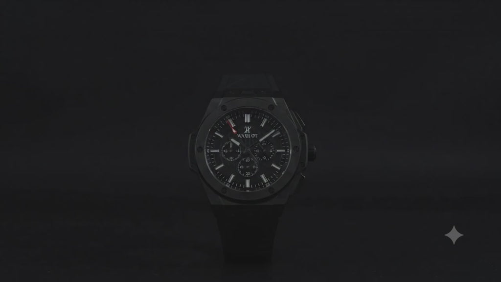 "ZA Luxury Black Chronograph Watch"