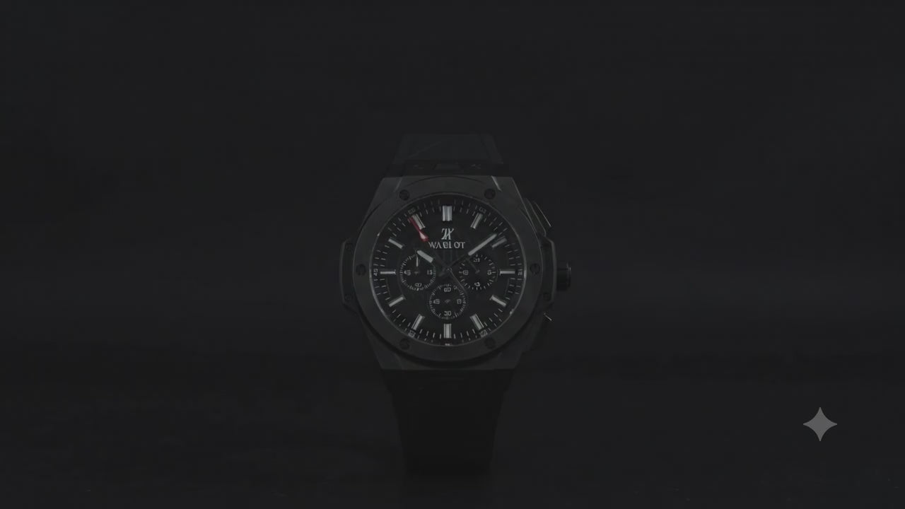 "ZA Luxury Black Chronograph Watch"