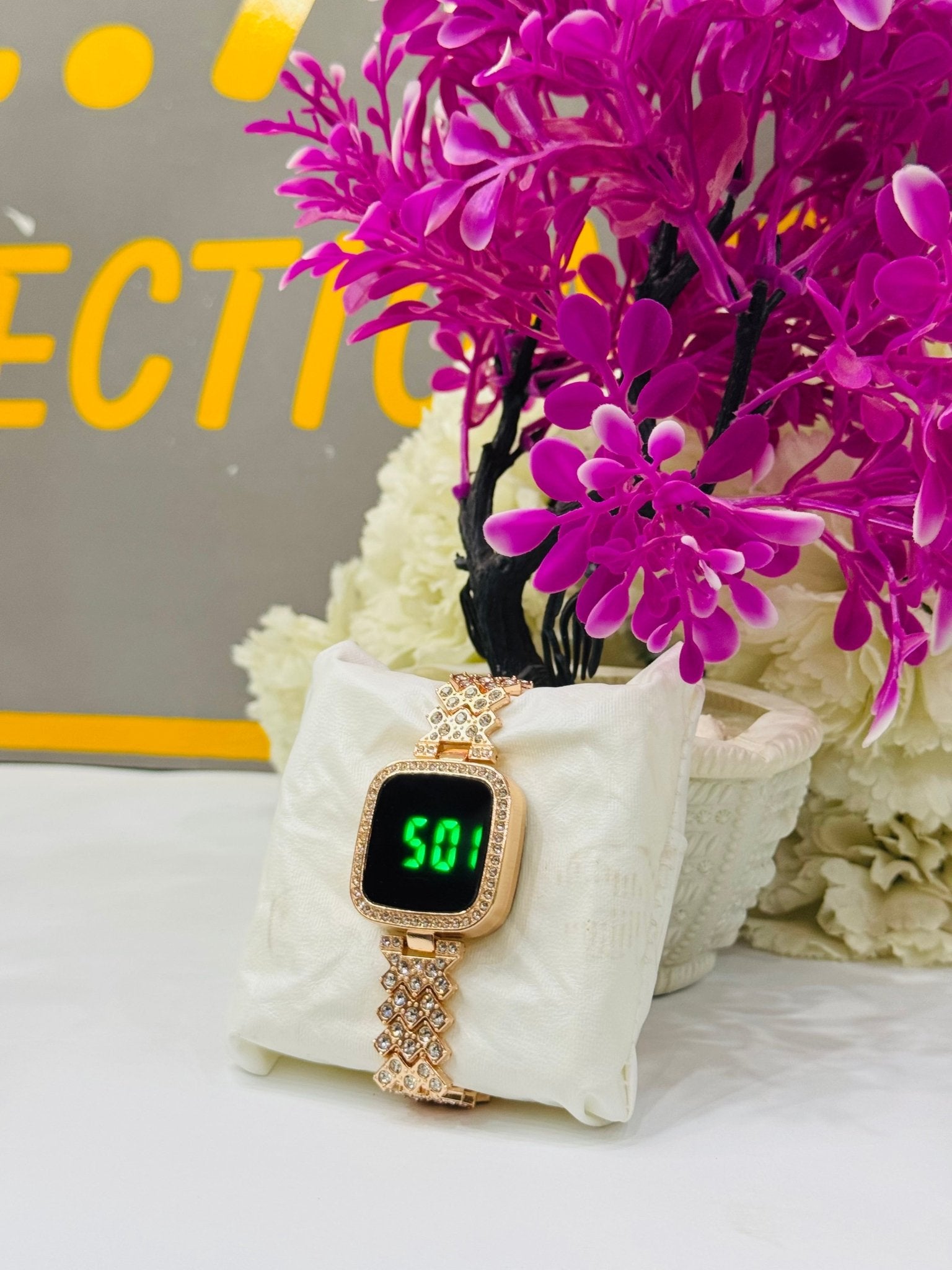 Stone Digital Wrist Watch For women
